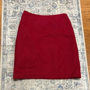 Boden Rich Red Pencil Skirt- British tweed - size 2 - 100% wool